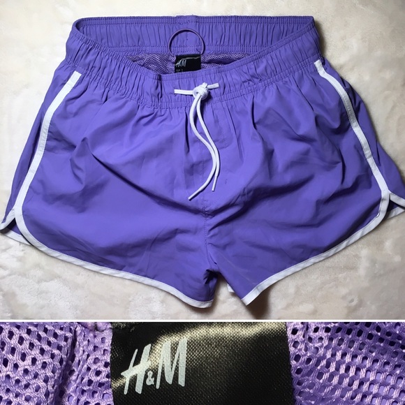 H&M Other - H&M purple swim short white trim S